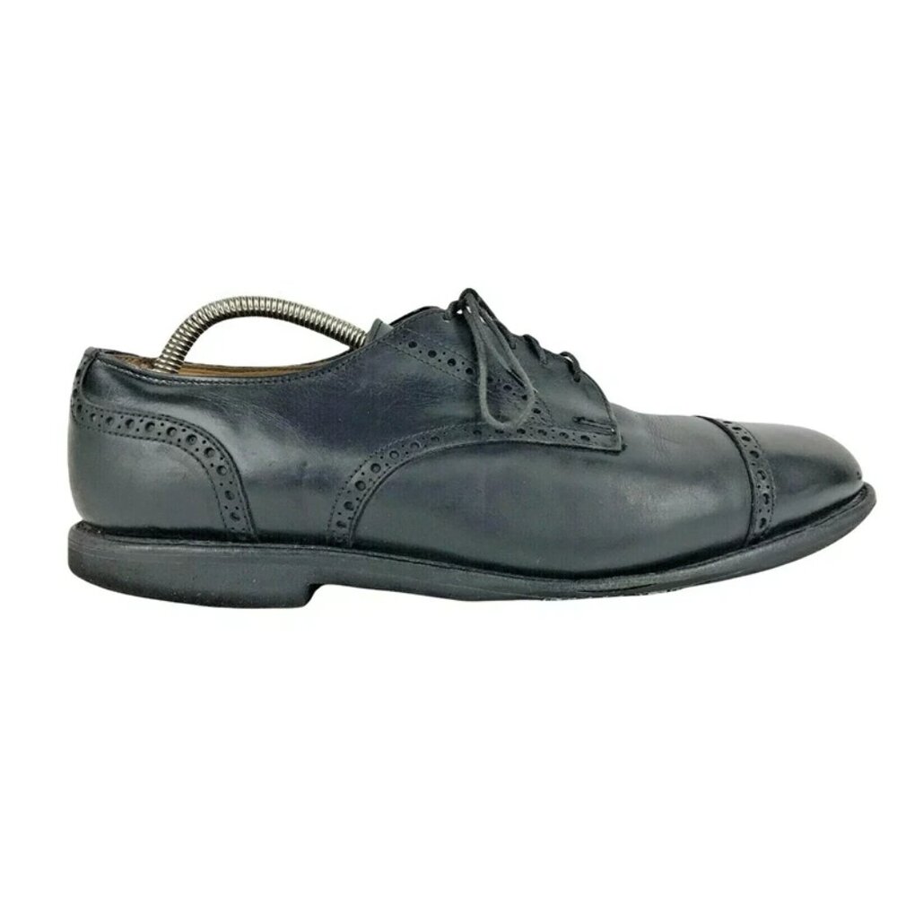 Allen Edmonds Mens Black Leather Lace Up Wingtip Brogue Dress Shoes Size US 10 D